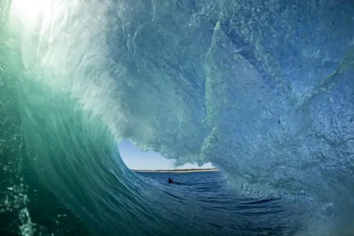 Framed Print : ocean water, wave, lifestyle, surfer, pit, pipe