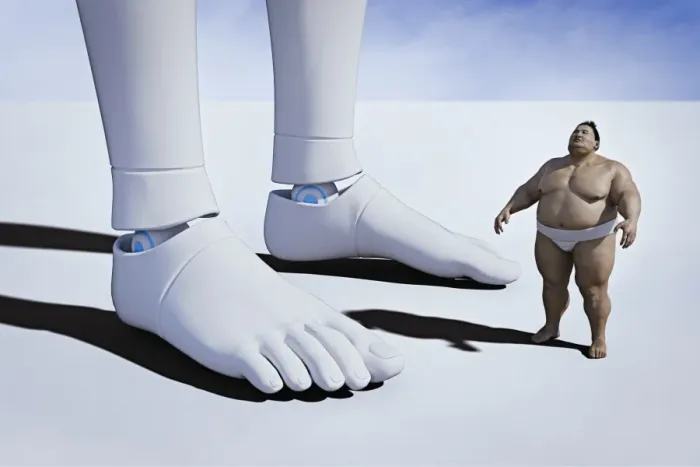 Framed Print : against the odds, ai, android, artificial intelligence, augmented reality, barefoot