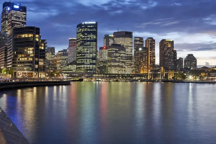 Framed Print : Offices and skyscrapers in downtown Sydney