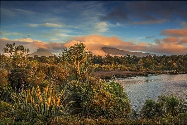 Okuru river at dusk, south island, New Zealand