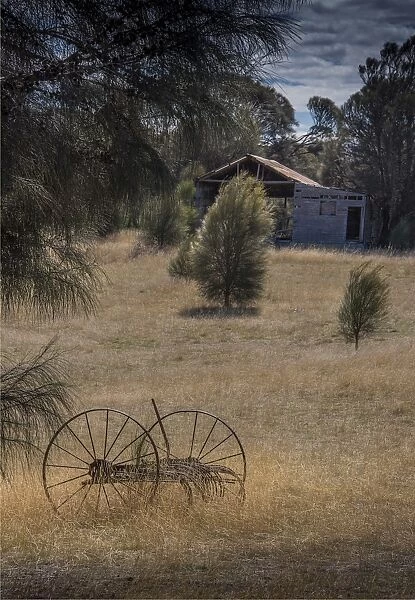 Old and abandoned farm machinery at Wybalenna, Flinders Island, Bass Strait, Tasmania, Australia