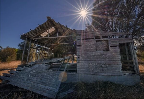 Old and abandoned shed at Wybalenna, Flinders Island, Bass Strait, Tasmania, Australia