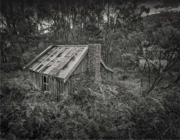 Framed Print : An old and Abandoned timber cottage near Kettering, southern Tasmania