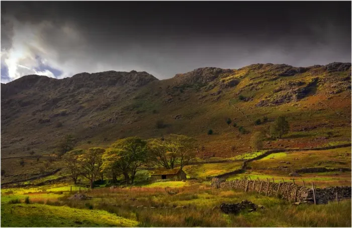 Framed Print : Old barn, Lake district, England, United Kingdom