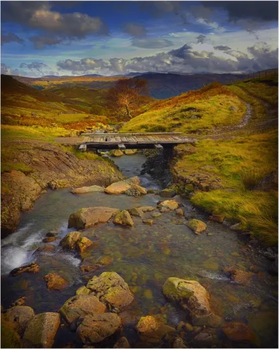Framed Print : Old Bridge, Lake District, England, United Kingdom