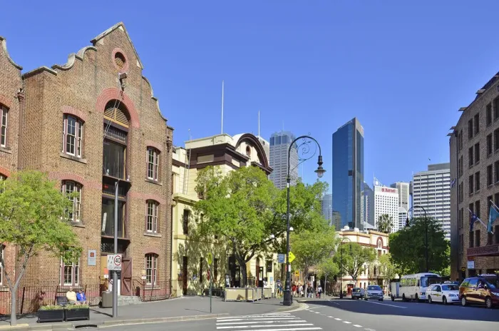 Framed Print : Old buildings with Sydney Central Business District in backround