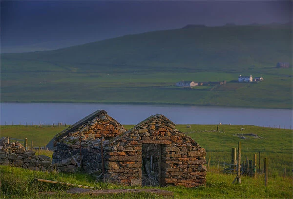 Old Crofters cottage, Spiggi, Shetland Islands, Scotland