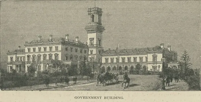 Framed Print : Old engraved illustration of Government House is the official residence of the governor of Victoria, located in Kings Domain, Melbourne, Australia, next to the Royal Botanic Gardens Framed Print : Old engraved illustration of Government House is the official residence of the governor of Victoria, located in Kings Domain, Melbourne, Australia, next to the Royal Botanic Gardens