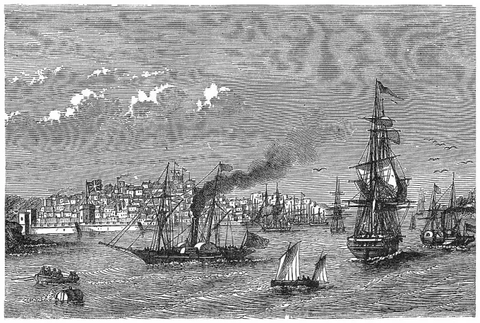 Framed Print : Old engraved illustration of view of Sydney, Australia