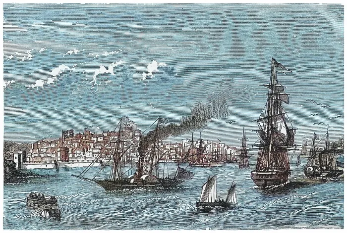 Framed Print : Old engraved illustration of view of Sydney, Australia