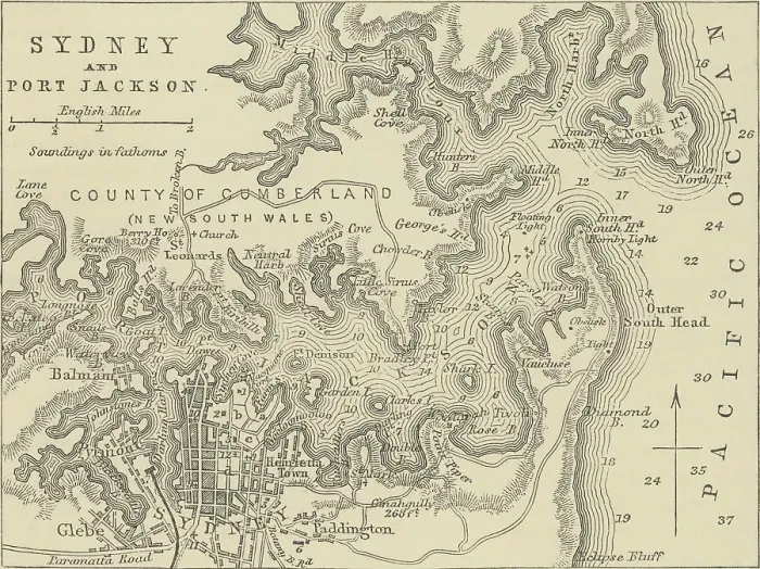 Framed Print : Old engraved map of Sydney (capital city of the state of New South Wales, Australia) and Port Jackson Framed Print : Old engraved map of Sydney (capital city of the state of New South Wales, Australia) and Port Jackson