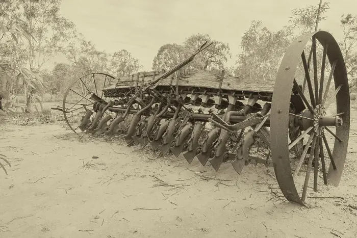 Framed Print : Old farm equipment