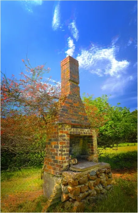 Framed Print : Old fireplace from a burnt out house on King Island, Bass Strait, Tasmania, Australia Framed Print : Old fireplace from a burnt out house on King Island, Bass Strait, Tasmania, Australia
