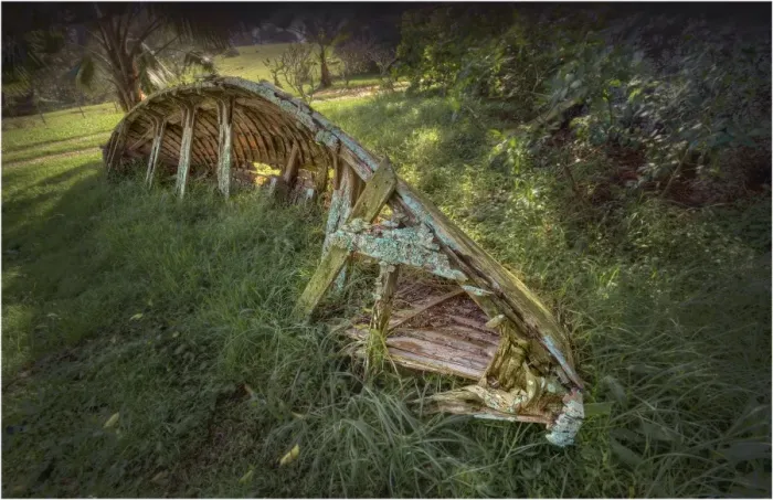 Framed Print : Old Lighter boat rotting away on Norfolk Island Framed Print : Old Lighter boat rotting away on Norfolk Island