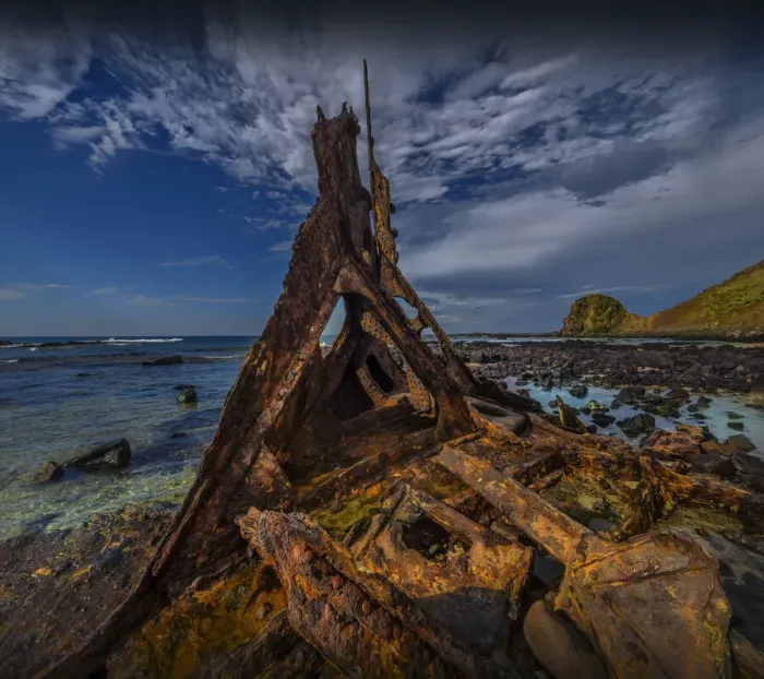 Framed Print : The old maritime shipwreck of the SS. Speke remains, Kitty Millar bay, in the summer light, Phillip Island Bass Coast, Victoria, Australia Framed Print : The old maritime shipwreck of the SS. Speke remains, Kitty Millar bay, in the summer light, Phillip Island Bass Coast, Victoria, Australia