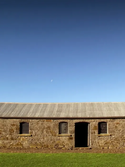Framed Print : Old stone horse stables