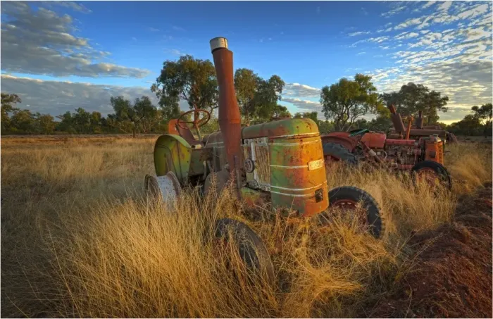 Framed Print : Old tractor, Comeroo, outback New South Wales, Australia