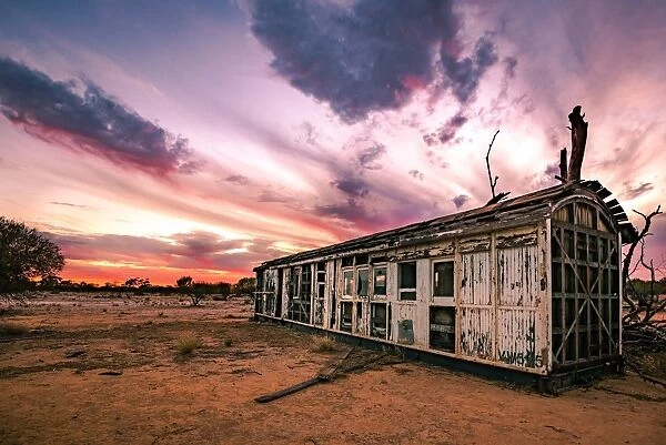 Old trailer in Australian Outback