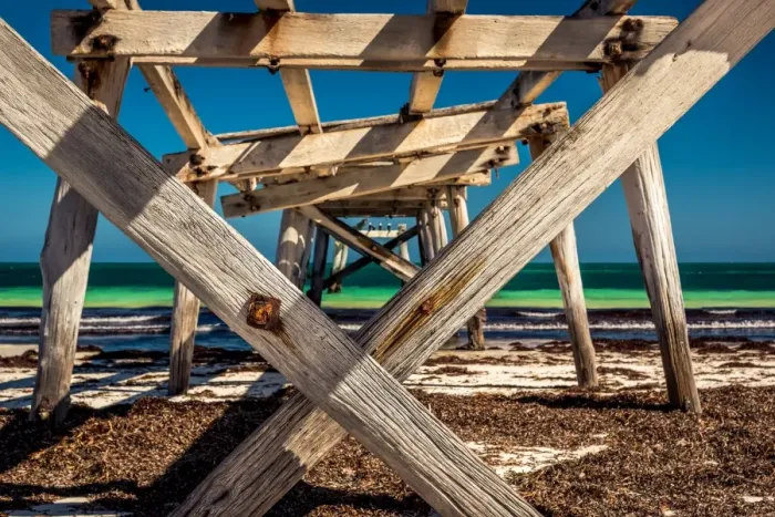 Framed Print : Old Wharf at Eucla, Western Australia Framed Print : Old Wharf at Eucla, Western Australia