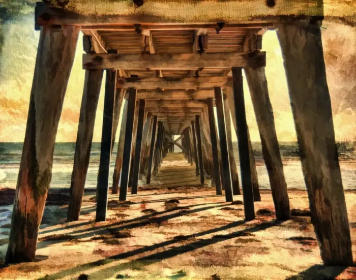 Framed Print : Old wooden pier Framed Print : Old wooden pier
