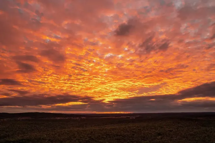 Framed Print : Orange sunset clouds