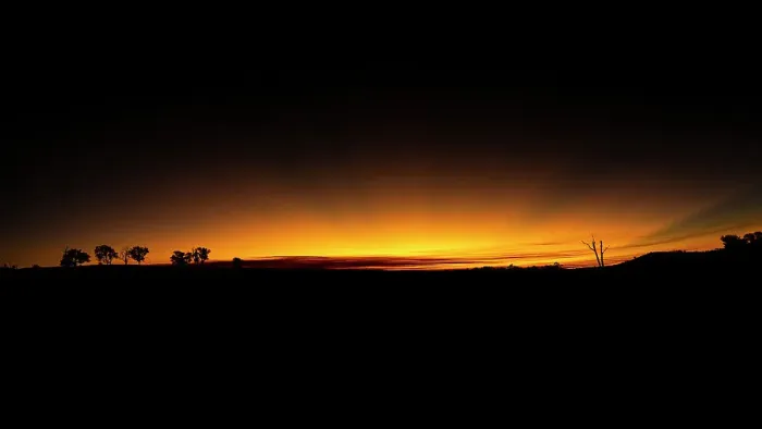 Framed Print : Orange sunset over the horizon