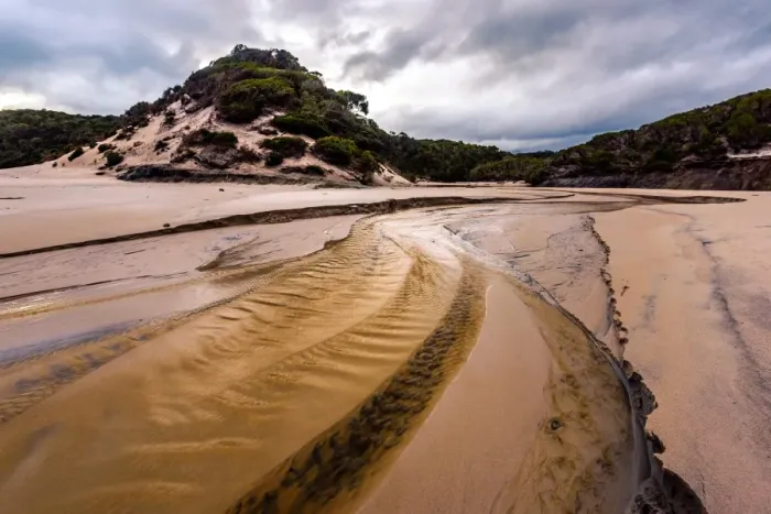 Framed Print : Osmiridium Beach at South Coast track, Southwest Tasmania