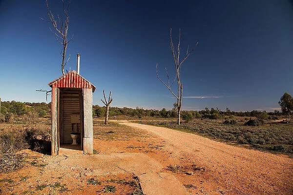 Outback dunny (outhouse), Zanci Homestead Site, Mungo National Park, Australia