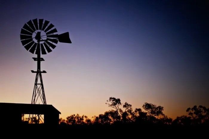 Framed Print : Outback windmill