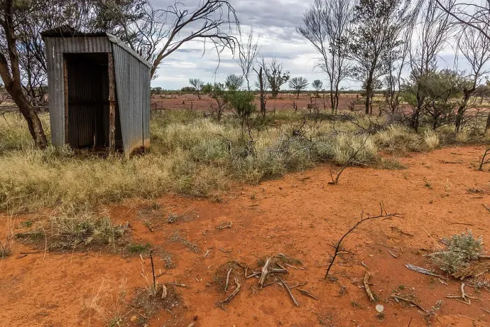 Framed Print : Outhouse. Typical outback toilet / outhouse / outback dunny located in Currawinya