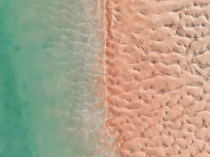 Framed Print : Overhead shot showing sand textures in Roebuck Bay, Broome, Western Australia, Australia Framed Print : Overhead shot showing sand textures in Roebuck Bay, Broome, Western Australia, Australia