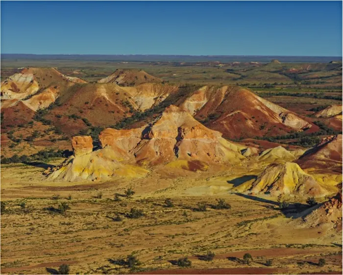 Framed Print : The Painted hills, an area of outstanding natural beauty in the arid region of Anna Creek, outback South Australia Framed Print : The Painted hills, an area of outstanding natural beauty in the arid region of Anna Creek, outback South Australia