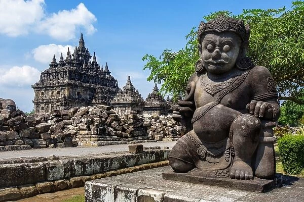 One of Two Pairs of Dvarapala Temple Guardian Statue In Front of Plaosan Temple in Bugisan Village, Prambanan District, Klaten Regency, Central Java, Indonesia
