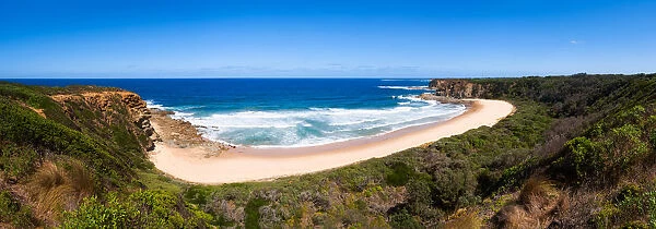 Panorama of beach at The Oaks, near Cape Patterson, Victoria, Australia