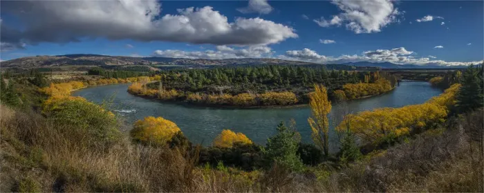 Framed Print : Panorama of the Clutha River
