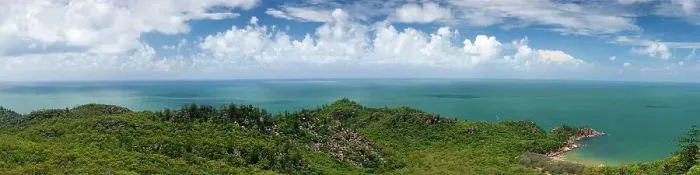 Framed Print : Panorama of the coast, nature, landscape, eucalyptus, sea, Pacific Ocean on the tropical island of Magnetic Island, Queensland, Australia, Oceania