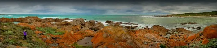 Framed Print : Panorama of the coastline near Half Moon bay on King Island, Bass Strait, Tasmania