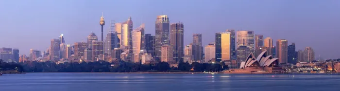 Framed Print : Panorama of Sydney Skyline at Sunset Framed Print : Panorama of Sydney Skyline at Sunset