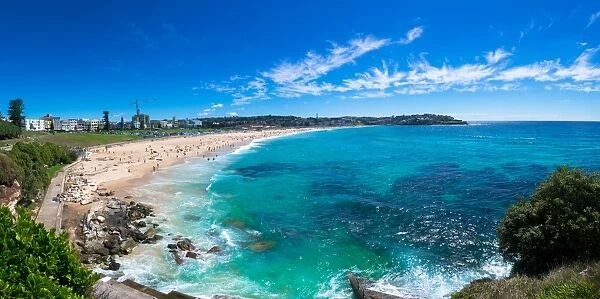 Panoramic view of the Bondi beach in Sydney, Australia