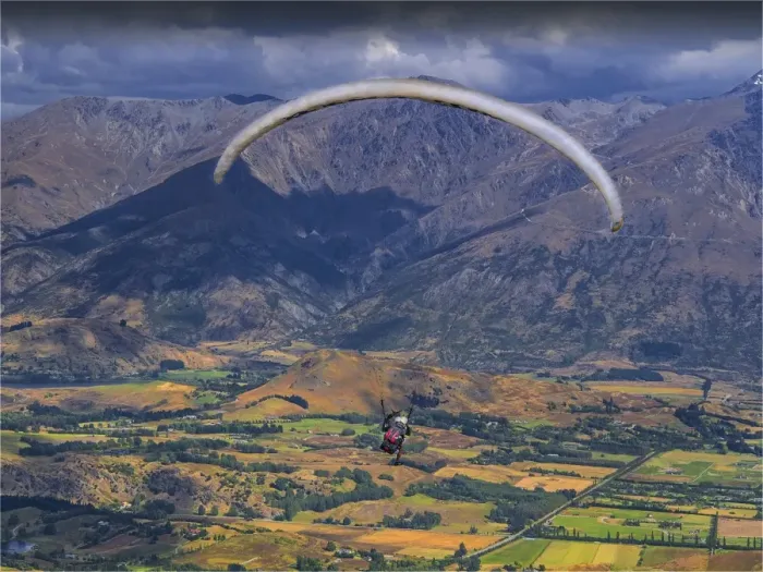 Framed Print : Para gliding, South Island, New Zealand