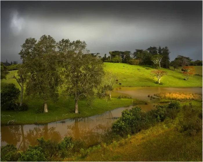 Framed Print : Passing Storm, Mission valley, Norfolk Island Framed Print : Passing Storm, Mission valley, Norfolk Island
