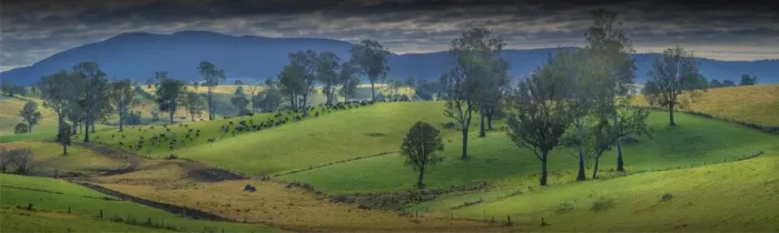 Framed Print : Pastural scenery just south of Cobargo, southern coastline of New South Wales, Australia Framed Print : Pastural scenery just south of Cobargo, southern coastline of New South Wales, Australia
