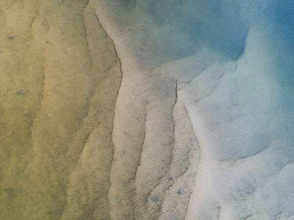 Patterns on the Noosa river bed seen from above, Australia