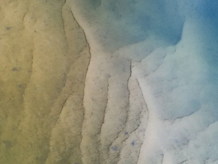 Framed Print : Patterns on the Noosa river bed seen from above, Australia Framed Print : Patterns on the Noosa river bed seen from above, Australia