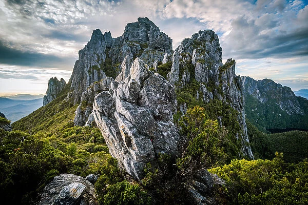 Four Peaks area in Eastern Arthur Range, Southwest Tasmania