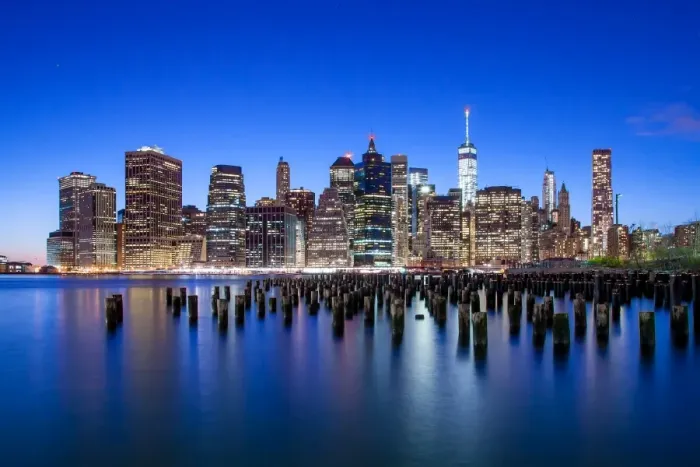 Framed Print : Perfect Manhattan skyline at dusk