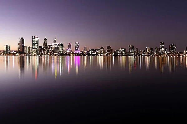 Perth city at dusk