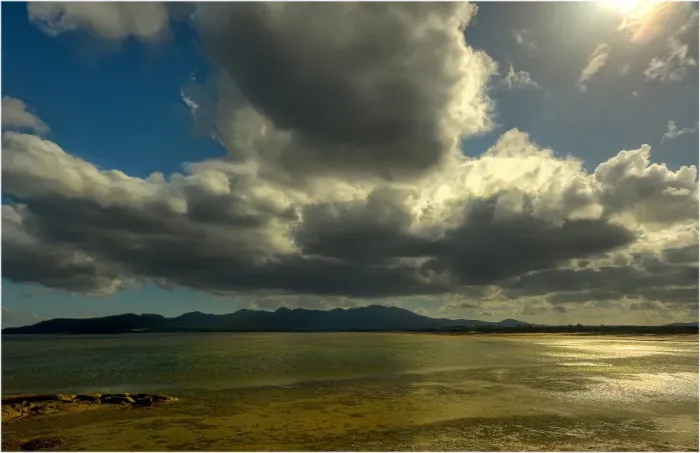 Framed Print : Petrifaction bay cloudscape on Flinders Island, Bass Strait, Tasmania, Australia