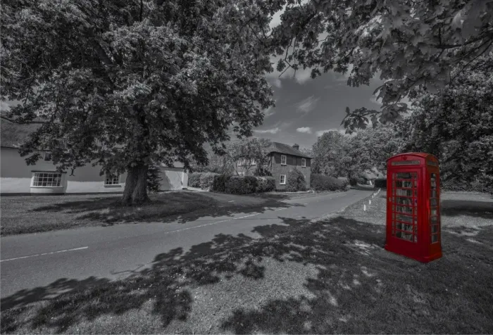 Framed Print : Phone booth at Sturminster Marshall Framed Print : Phone booth at Sturminster Marshall