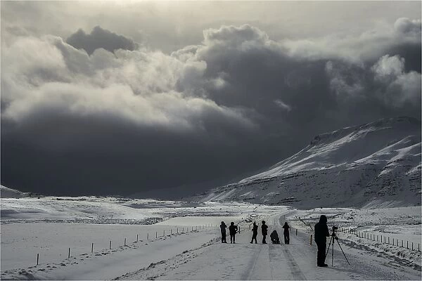 Photographing an approaching winter storm in Central Iceland